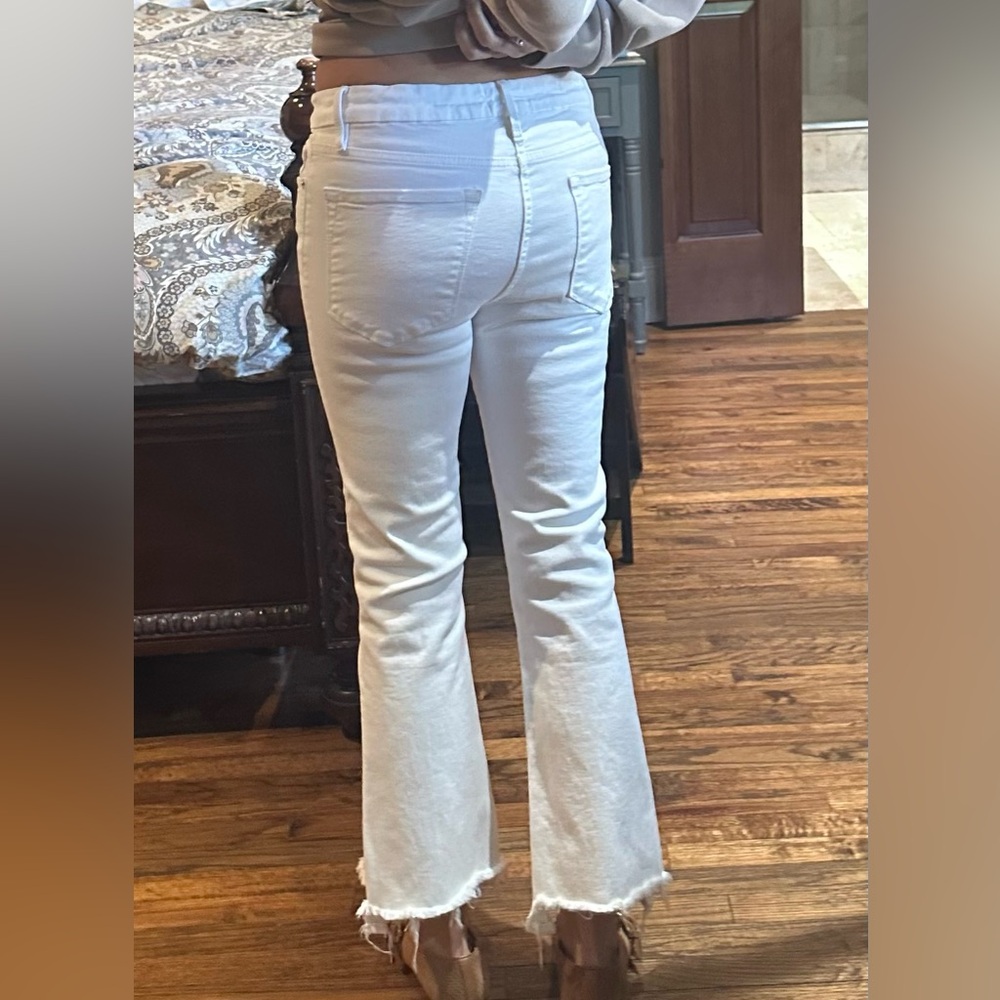 Frame Le Crop Mini Boot Denim Jeans- blanc - Picture 4 of 14